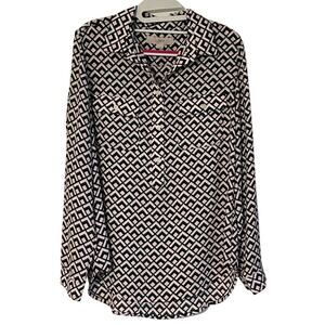 Ann Taylor LOFT Blouse Women's Size Medium Pullover Lightweight Long Sleeve Exce